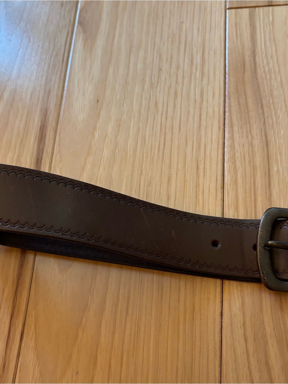 J. Crew Brown Leather Belt Size 36 - Picture 4 of 10